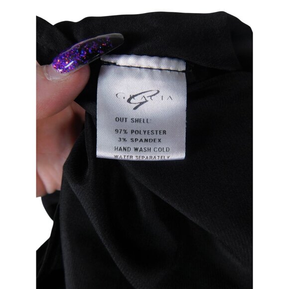 Gracia Womens Black Satin Slip Dress S Minimalist Chic - Picture 4 of 11